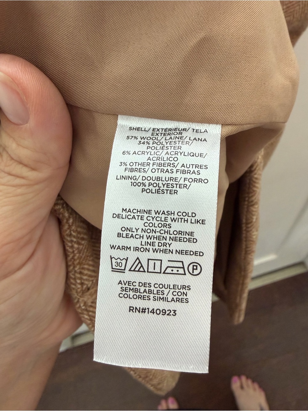 LOFT Tan/Brown Herringbone Women's Jacket - Picture 4 of 4